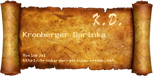 Kronberger Darinka névjegykártya
